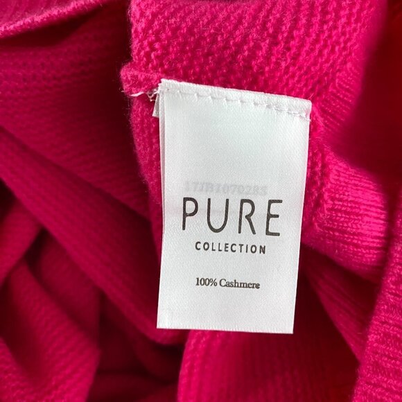 Pure Collection Cashmere Sweater Womens Size 12 Pink Solid FS-1147 - Picture 7 of 8